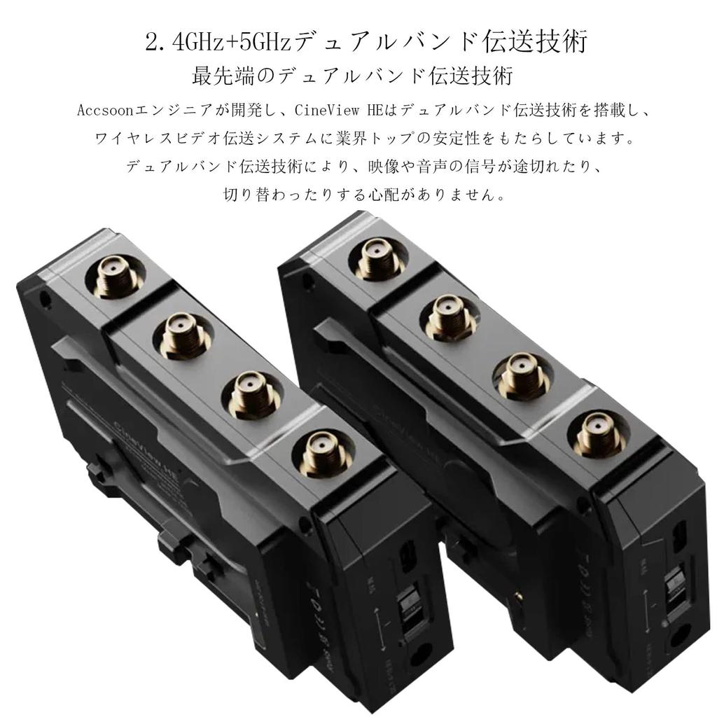 Беспроводная система передачи видеосигнала ACCSOON CineView HE, приемник, задержка передачи в несколько секунд, двухдиапазонная технология передачи 1080p 60 кадров в секунду