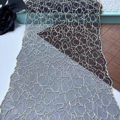 1 ярд х 20,5 см Вышитое сетчатое кружево, Белое шнурковое цветочное вышитое сетчатое кружево для нижнего белья, бюстгальтера, нижнего белья, платья, куклы и DIY шитья