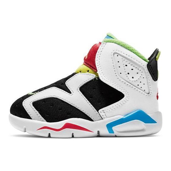 Air Jordan 6 Retro Little Flex TD Multi White Детские кроссовки Ghost-Green Black Coast CT4417-103