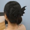 Matte Black Halloween Hair Claw Gothic Shark Clip Hair Accessories Bat Wings Ponytail Holder  Gift
