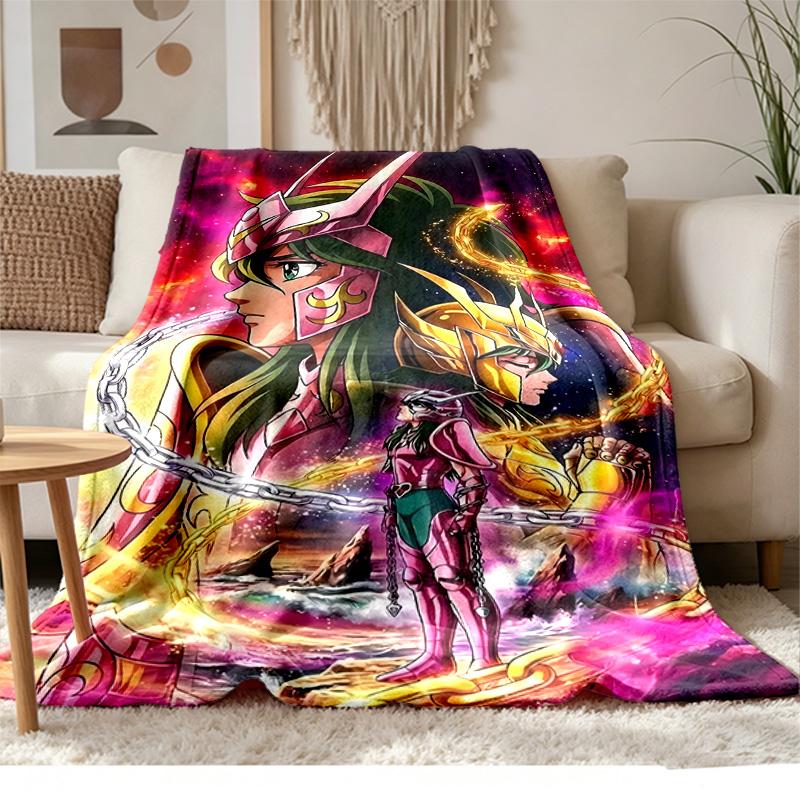 Saint Seiya A Soft and comfortable flannel Suitable for sofas living rooms outdoor camping travel and also makes a great anniversary gif