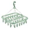 Foldable Drip Hanger with 32 Clips - Plastic Hanging Drying Rack for Clothes Underwear Socks
