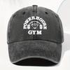 Унисекс Винтажная стираная бейсболка POWERHOUSE GYM с принтом, регулируемый дизайн, подходит для всех сезонов, для улицы и повседневного ношения