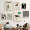 Vintage Black White Bauhaus Poster Retro Art Prints Modernism Exhibition Decorative Paintings Canvas Wall Art Picture Home Decor