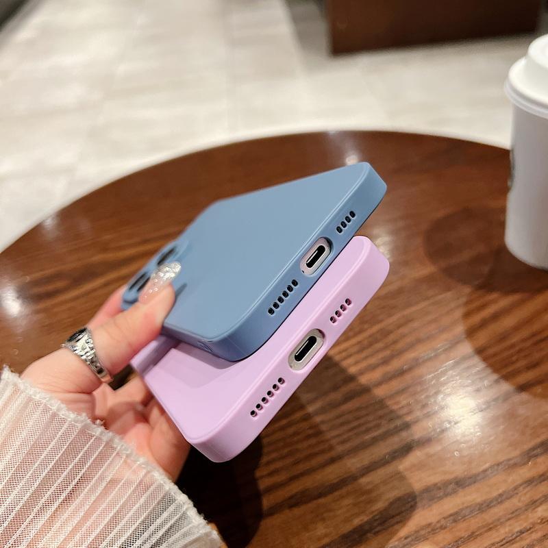 Liquid Silicone Shockproof Matte Case For iPhone 16E 16 Pro Max 15 Plus 14 Pro 13 12 11 Pure Color Slim Soft Anti-Fall Phone Cover