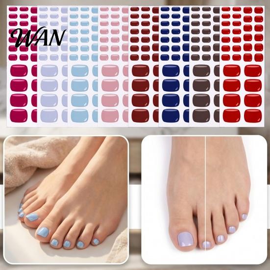 Adhesive Nail Sticker Gel Toenail Strips with File Easy Apply Remove No LED Lamp Needed Cover Home Manicure DIY Toe Polish Wrap Foot Decoration