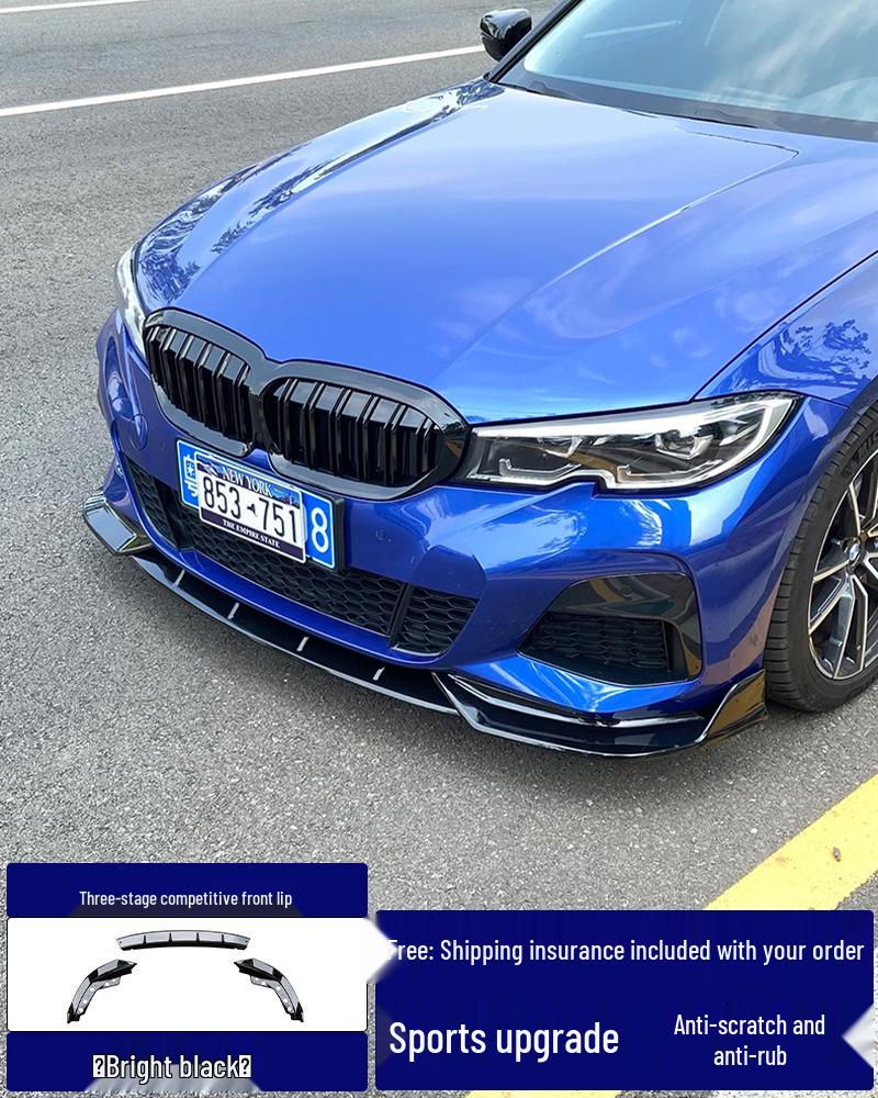 Комплект переднего сплиттера и бампера для BMW 3 серии 20-25 - Черный MP