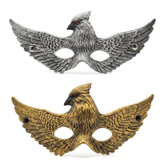 Retro Halloween Masque Cosplay Eagle Masque, Realistic Bird Half Face Decorative Holiday Cushion Masquerade for Halloween, Carnival Party Costume