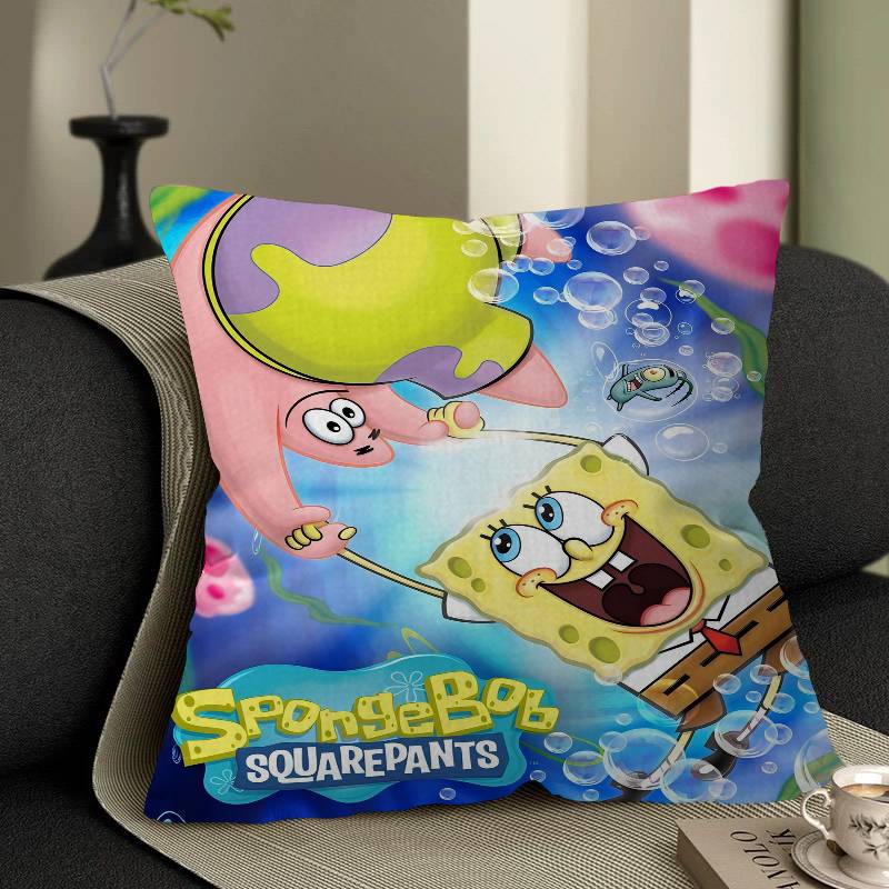 SSponge BBob Anime Pillow Cover For Bedroom Room And Living Room Sofa Decorative Cushion Cover