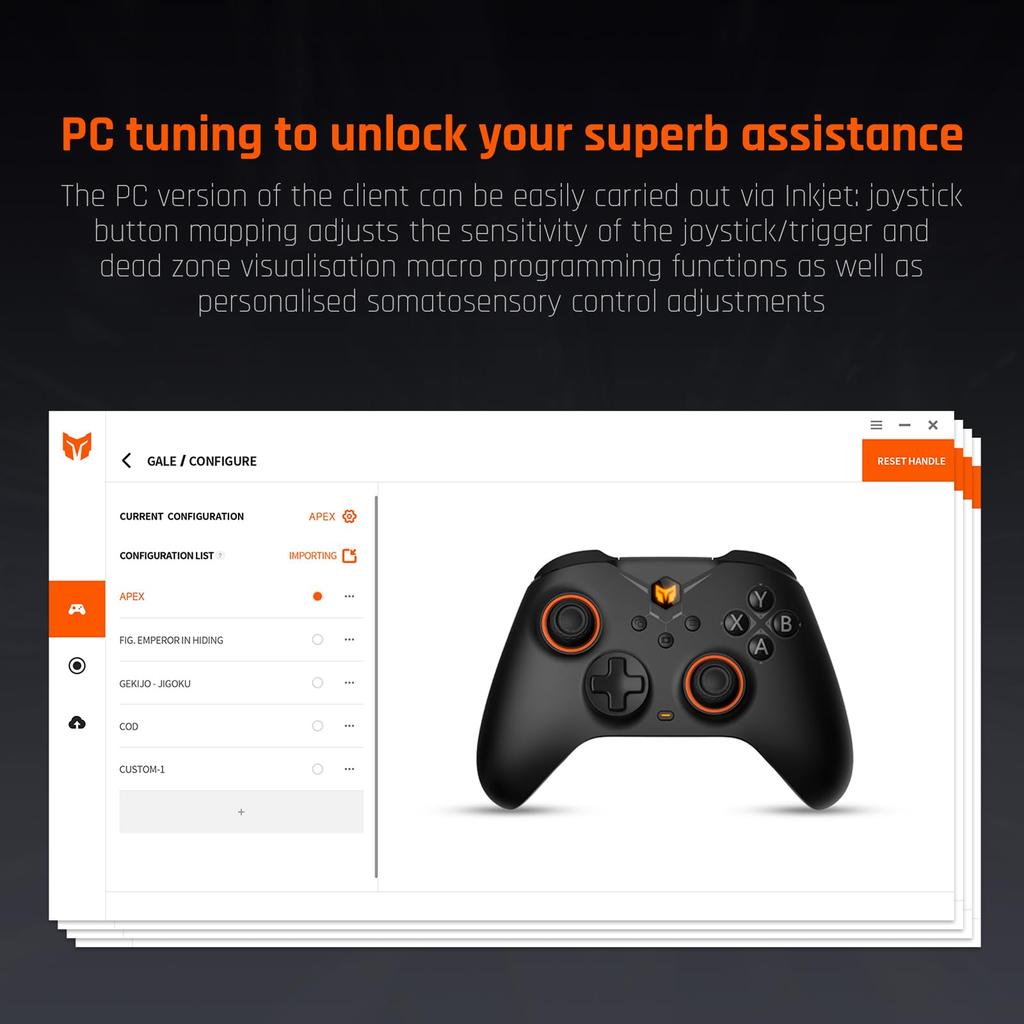 Wireless BIGBIG WON Gale PC Motion Hall Effect 4 Custom Wireless Gaming Controller for Controller, Controller, Aiming, Triggers, Buttons, App,