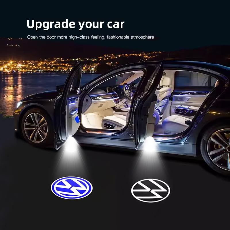 2 Для VW Passat B6 B7 B8 B9 Touareg Jetta GTI R Golf 5 6 7 MK6 MK7 Светодиодный Проектор на Дверь Автомобиля Приветственный Свет Призрачной Тени Аксессуары