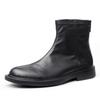 Men's Genuine Leather Martin Mid-Cut Casual Boots with Velvet Lining - Trendy All-Match Design for Spring and Autumn