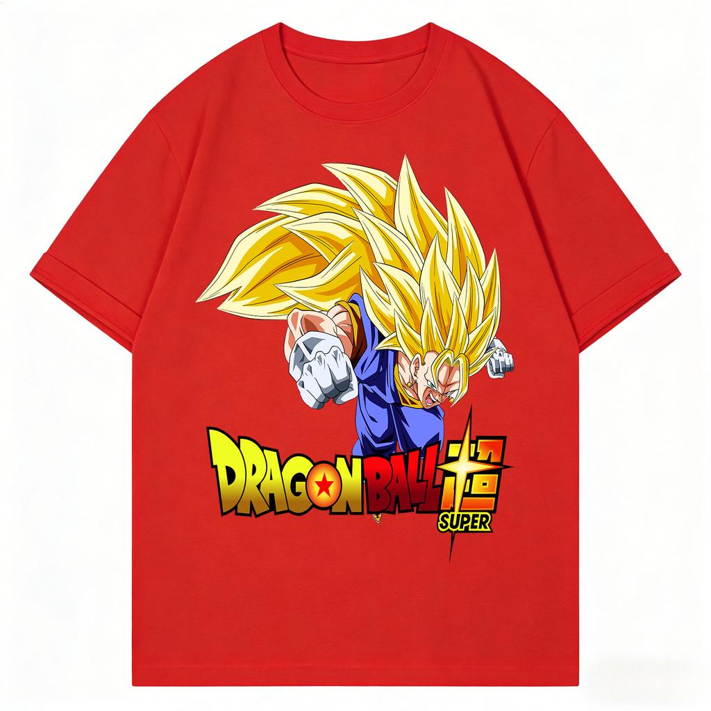 2026 New Dragon Ball Anime Goku Super Saiyan Printed Short Sleeve Tshirt Mens and Womens Tshirt Mens Tops Sports Tshirt