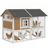 Chicken Coop Chicken House With Run Nesting Box Removable Tray Asphalt Roof For 4 Chickens 200x104x145cm Wood Brown