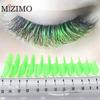 12P флуоресцентные накладные ресницы зеленого цвета, естественно мягкие удлиненные, эффектные ресницы, инструменты для макияжа