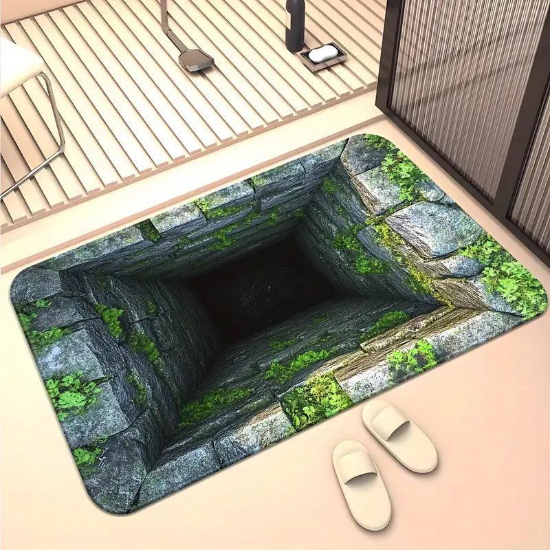 3D Визуальный Коврик для Пола - Впитывающий, Грязеотталкивающий, Легко Моющийся Коврик для Ванной и Прихожей