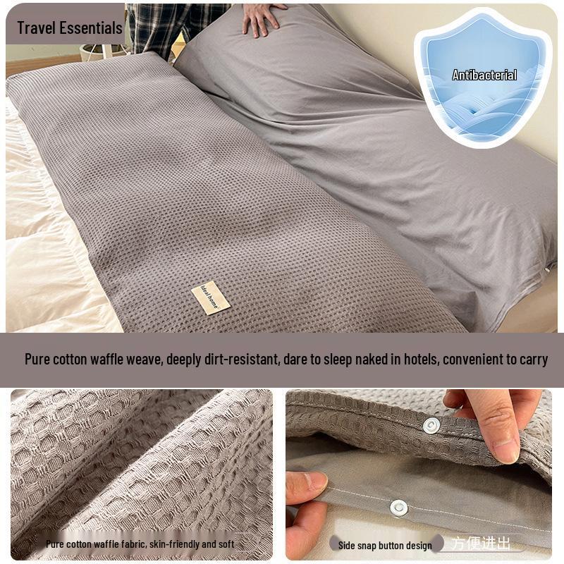 Набор из 3 предметов: Хлопковый дорожный спальный мешок и пододеяльник - Портативный, Защищающий от грязи, для деловых поездок