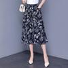 Floral Skirt Pants for Women In Summer Thin and Wide Leg Pants Loose and High Waisted Cotton and Silk Cropped Pants Wide Leg Pants