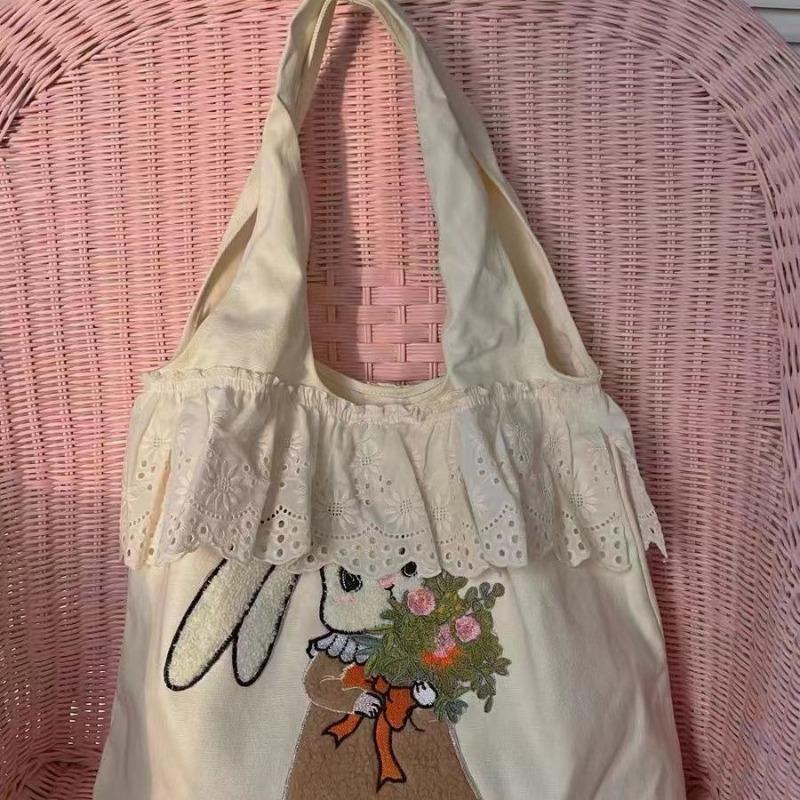 Сумка на одно плечо с кружевной отделкой, большая вместимость, студенческая классная сумка