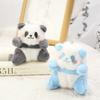 Мягкая маленькая плюшевая кукла панда, сидящая счастливая панда, брелки для ключей, держатель для ключей, брелок для сумки с пандой, пушистая панда