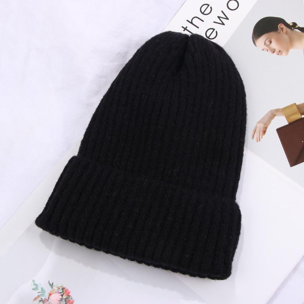 New Fashion Soft Thicken Warm Hedging Cap Wool Knit Beanies Slouchy Bonnet Ski Hat