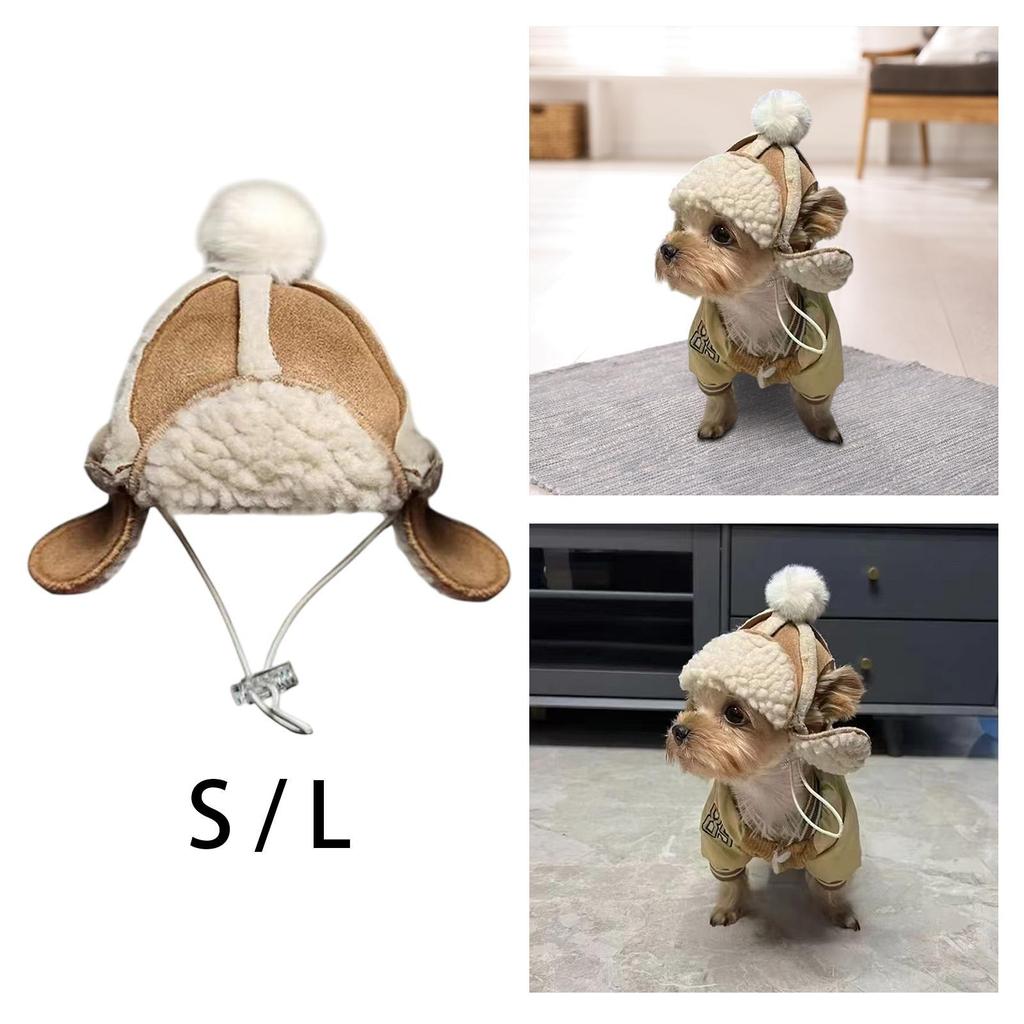 Cute dog hat, comfortable puppy cap with dog ear holes, interior cats, small