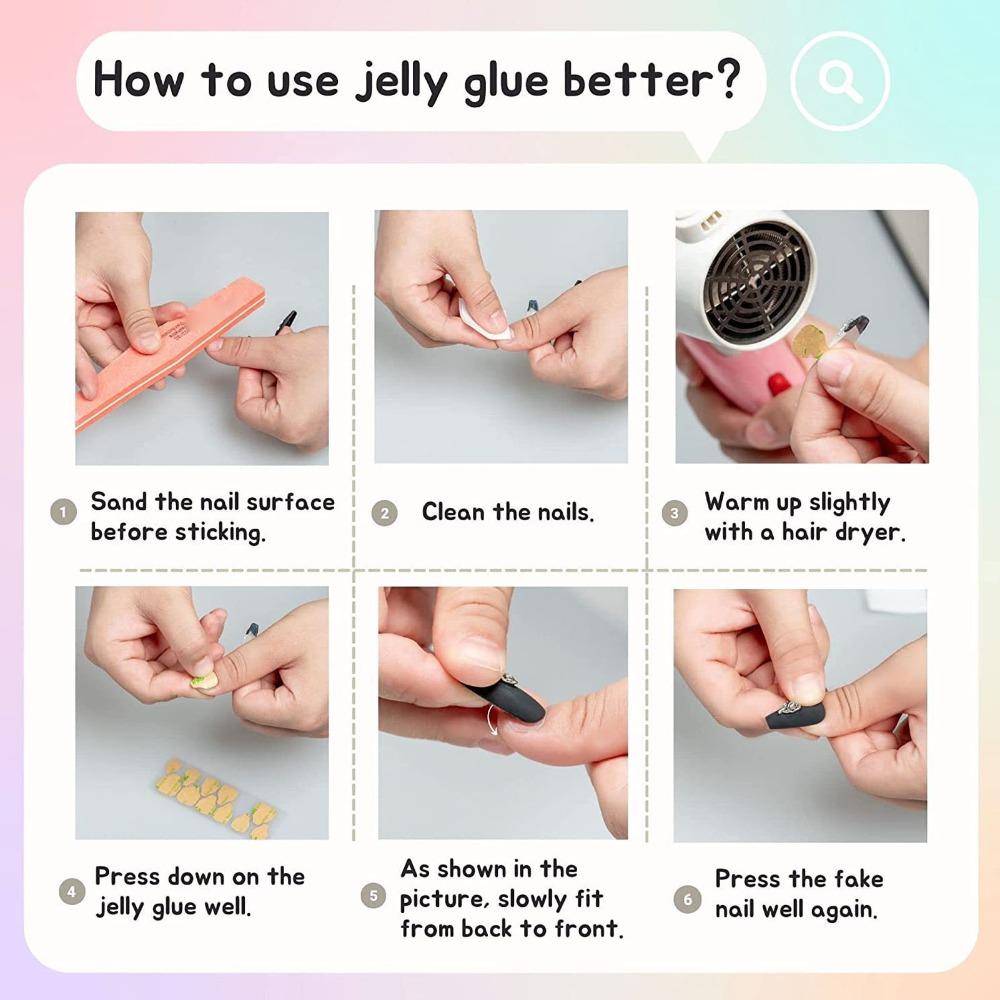 25PCS Long Lasting Adhesive Performance Transparent Nail Adhesive Tabs Home DIY Manicure Assembly