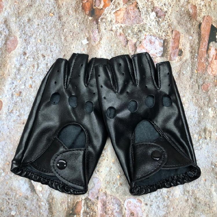 Панк-перчатки без пальцев с сетчатыми вставками Бунтарский стиль Идеально для рейвов Тематических вечеринок