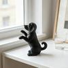 3D-печатная милая фигурка собаки Забавная щенячья скульптура Настольное маленькое черное украшение-собака для полки стола домашнего офиса