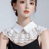 Lace Detachable Shirt Collars For Women Beading Fake Collar Woman False Collar Blouse Lapel Shirt Faux Col Clothing Accessories
