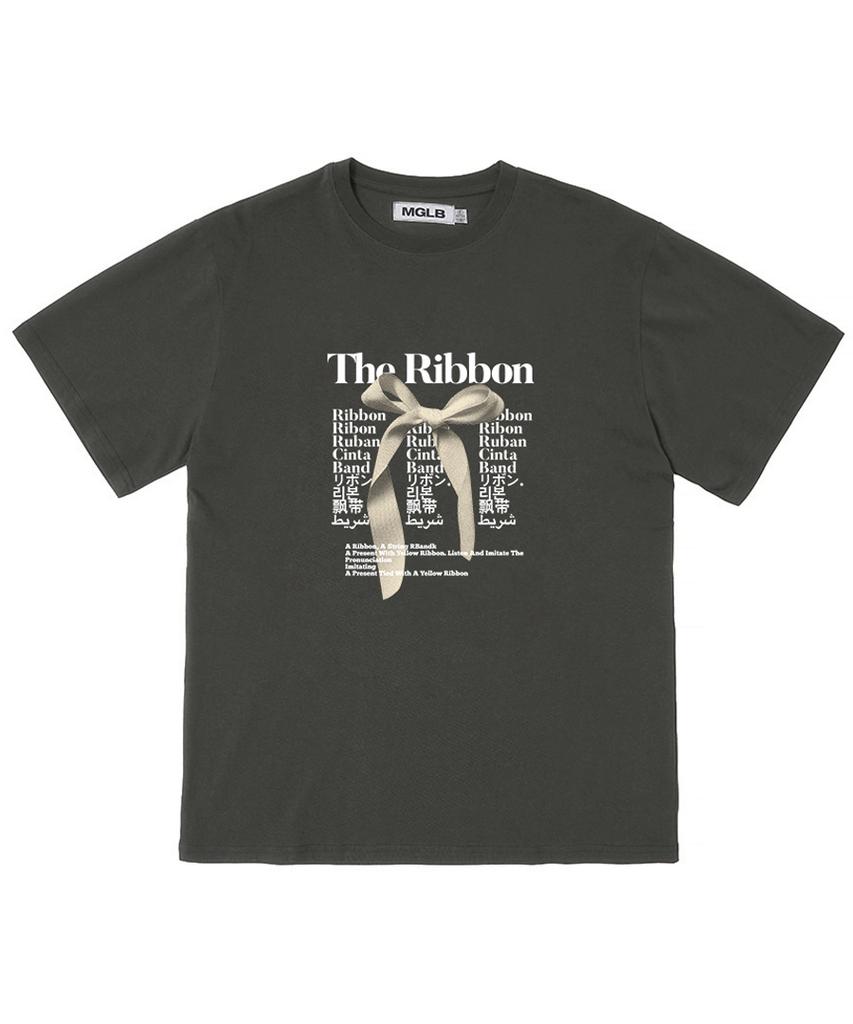 MATCHGLOBE Свободная футболка с принтом 'The Ribbon' (Темно-серый)