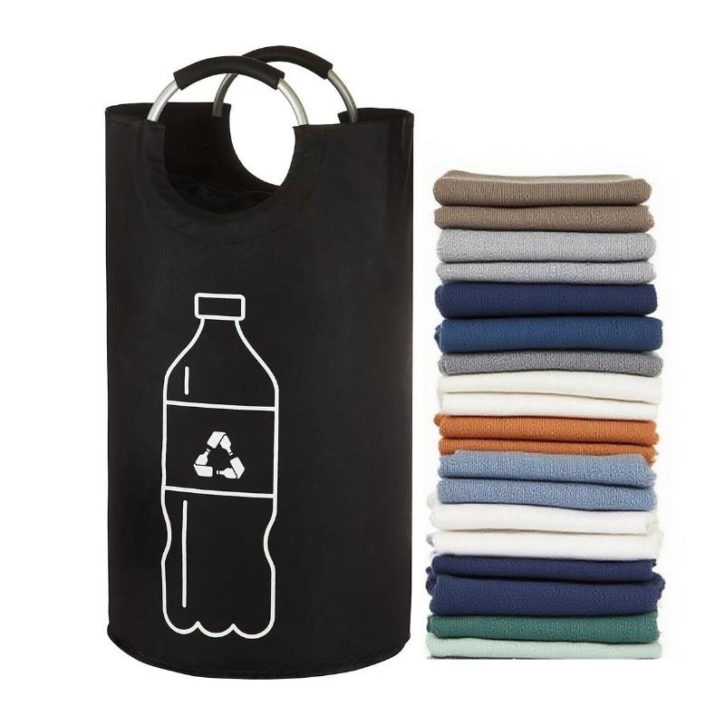 NEW 82L Empty Bottle Storage Basket Folding Kitchen Wastewater Bottle Collector Bag With Aluminum Handle Large Capacity Bin