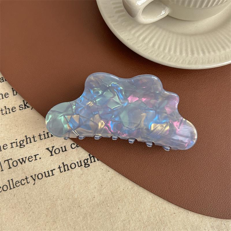 Iridescent Mermaid Hair Claw: Large Imitation Acetate Shark Clip for Women