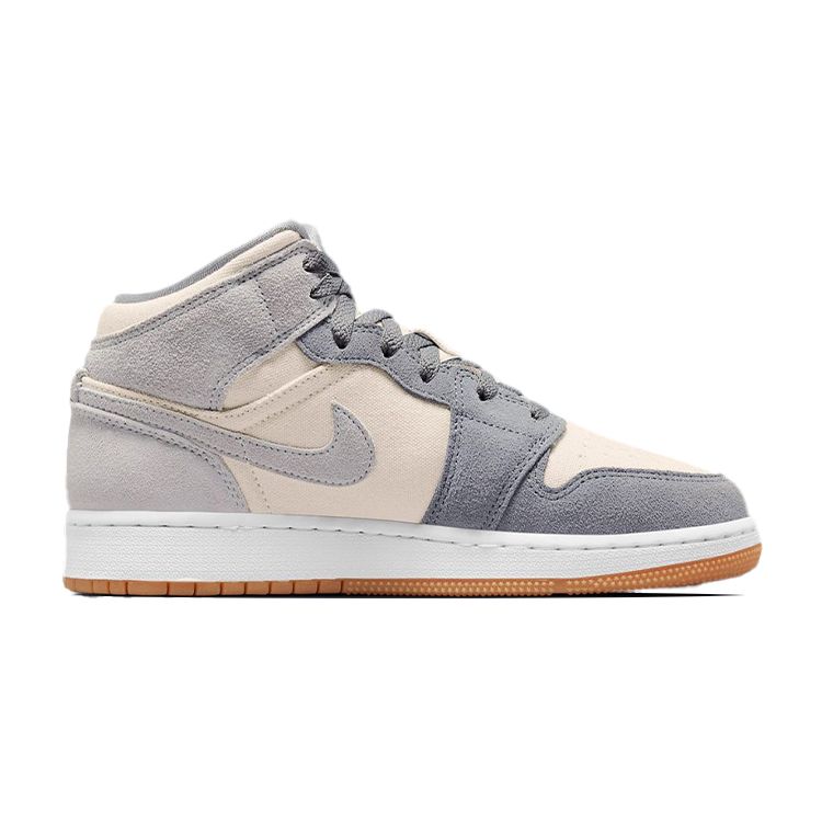 Air Jordan 1 Mid SE GS Coconut Milk Particle Grey Детские кроссовки Кремовые DN4346-100
