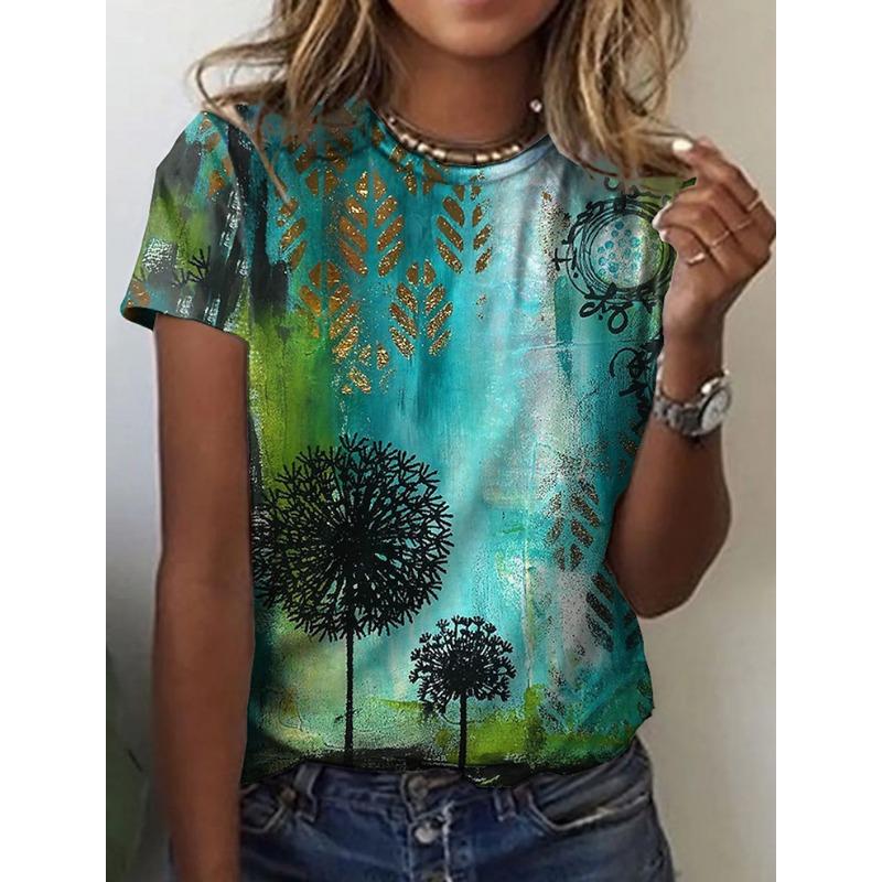 Женская 3D летняя персонализированная футболка с коротким рукавом и круглым вырезом, с принтом свежих цветов