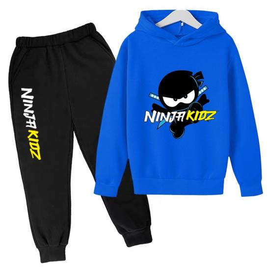 Kids Hoodie Funny Ninja Print Clothes Coat Top+Pants 2P Boy Girl Toddler 3-12 Years Casual Sunshine Pullover Sports Letters Set