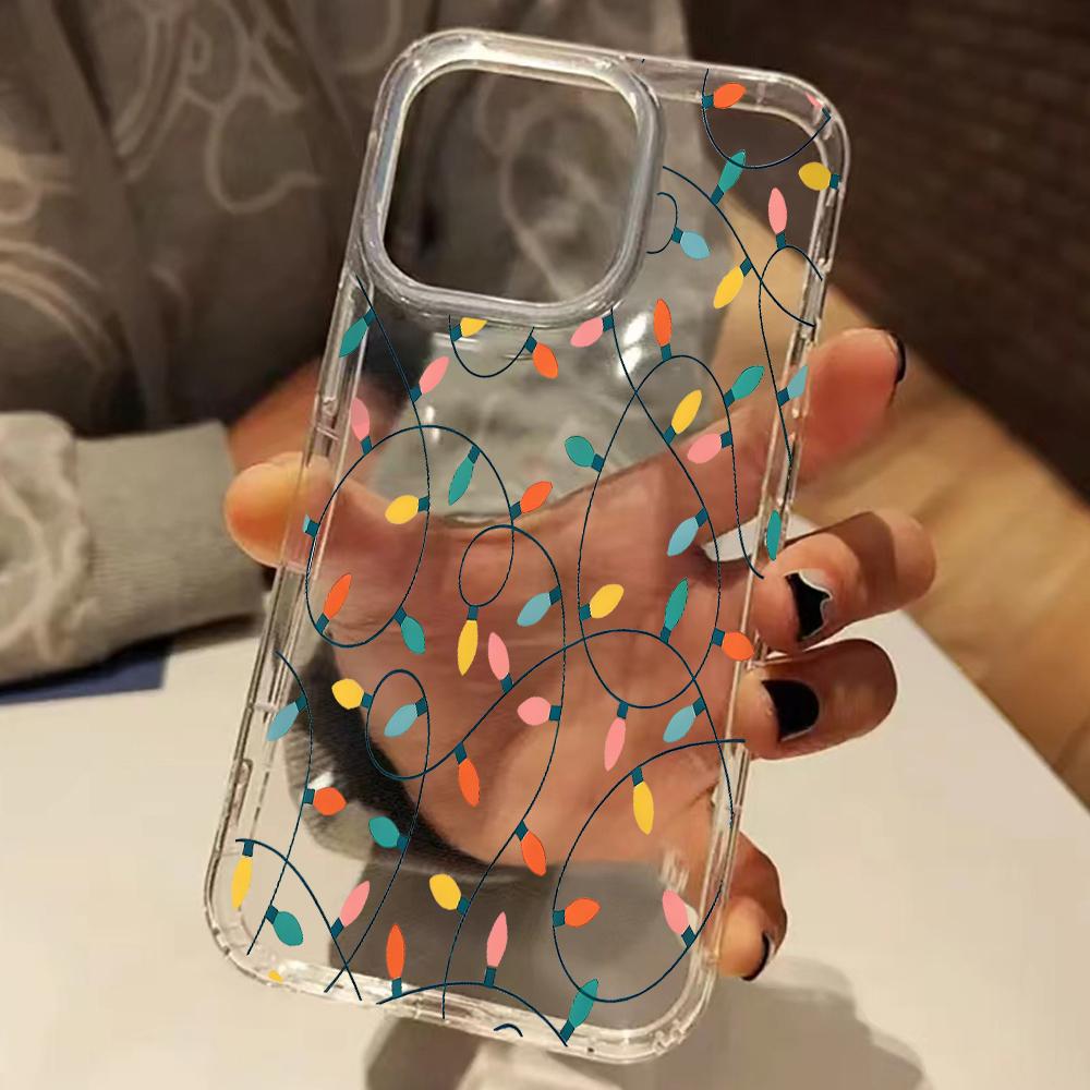 Яркие гирлянды Рисунок Прозрачный чехол для телефона Для iPhone 17 16 15 14 13 12 11 Pro Max 17 Air XS X XR Plus Силиконовый Мягкий чехол