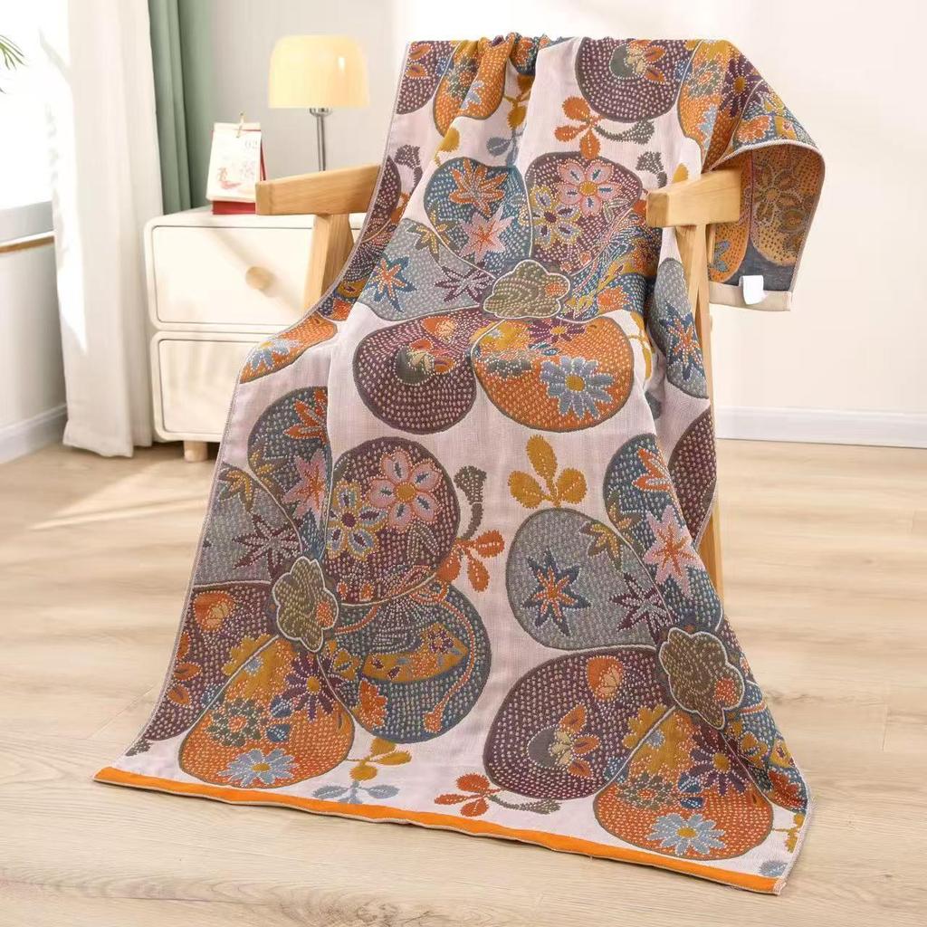 Multi-Layer Gauze Bath Towel Blanket, 160x80cm, All-Season, Versatile Adult/Couple Use