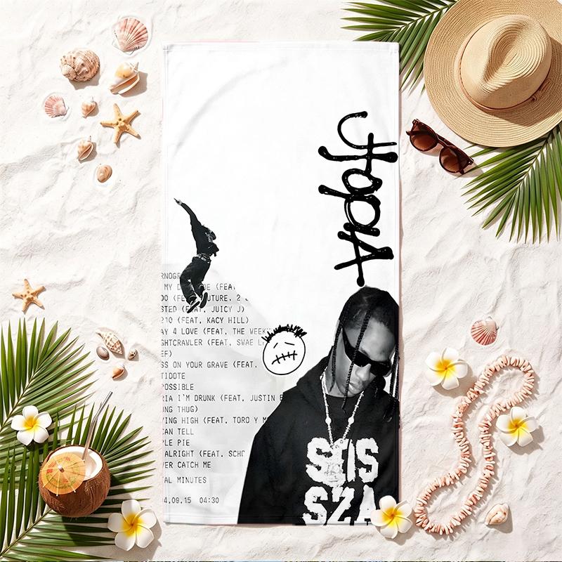 Travis scott Soft Beach Towel Stylish Beach Pool Towel for Summer Seaside Vacation Travel