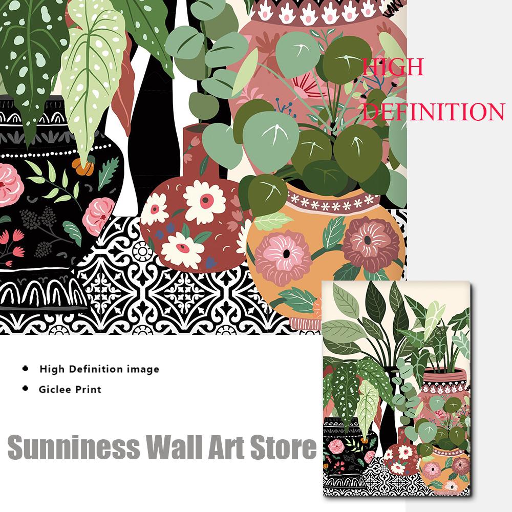 Ботанические комнатные растения, художественный принт, картина на холсте, постер «Расслабьтесь в ванне», настенная картина в стиле бохо для гостиной, ванной комнаты, домашний декор