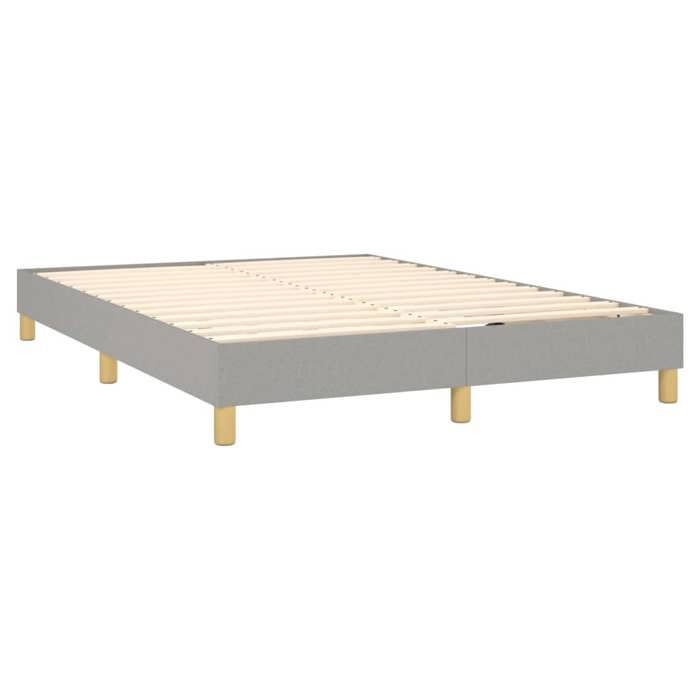 Maison Exclusive - Sommier à lattes de lit avec matelas Gris clair 140x190cm Tissu