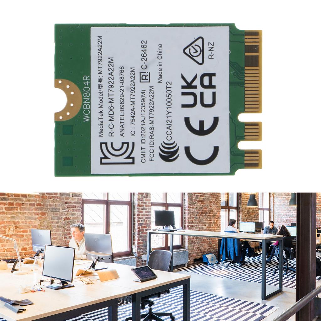 Wi-Fi 6E MT7922 Wi-Fi 6 2400 Мбит/с Bluetooth-совместимая 5.2 Беспроводная сетевая карта WIFI NGFF для M.2 Поддержка windows10