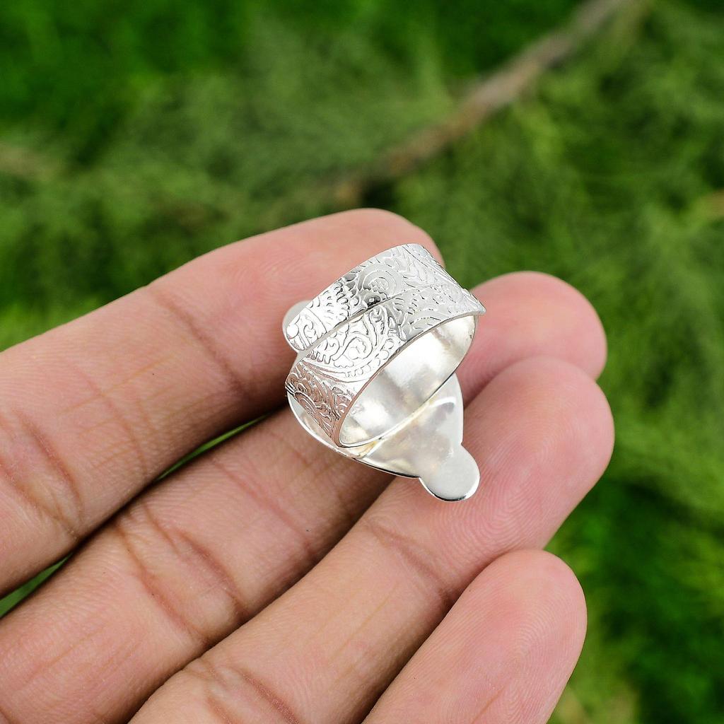 Gift For Her 925 Silver Natural Golden Rutile Gemstone Solitaire Adjustable Ring