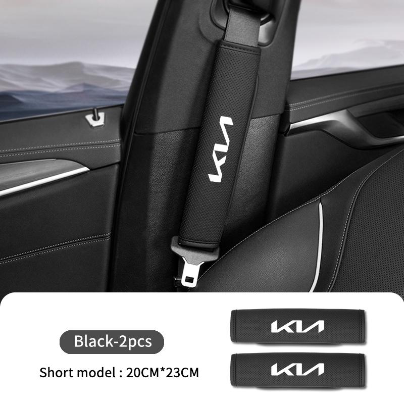 ABF3 Leather Car Seat Safety Belt Soft Protector Shoulder Strap Pad For KIA Sorento Stinger Soul Spectra Niro Cadenza Sephia