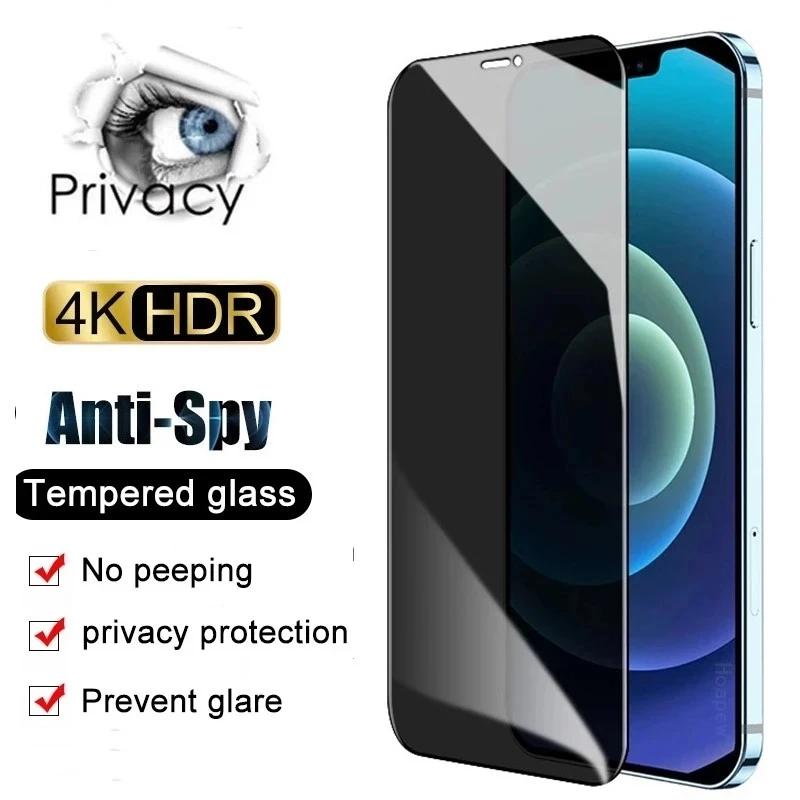 Anti-Spy Screen Protector For iPhone 14 13 12 11 PRO MAX MINI Privacy Glass For iPhone 14 Pro Max 7 8 Plus X XS Max XR Tempered Glass
