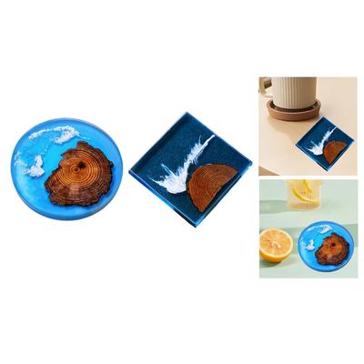 6 шт. Деревянные абсорбирующие подставки под стаканы из эпоксидной смолы для бара, семьи и друзей