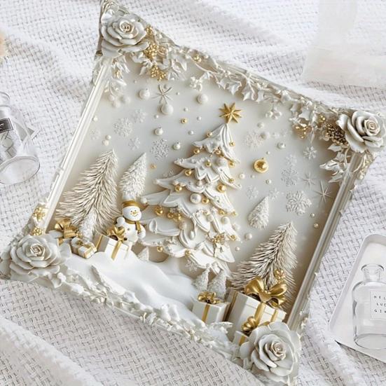 1/4 шт. 45x45 см Рождественская льняная наволочка с принтом Санта Клауса, снеговика, оленя, Рождество