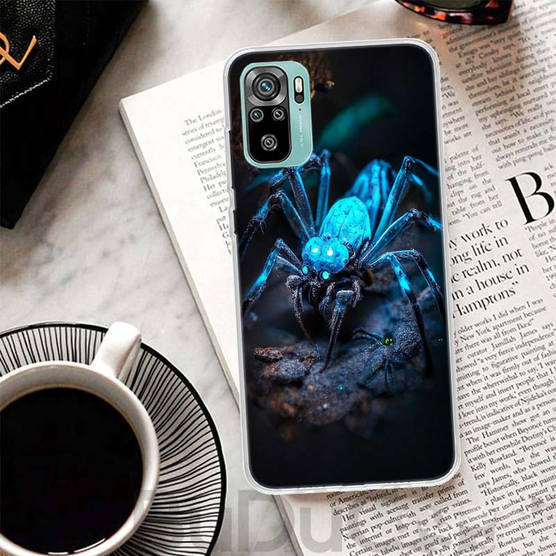 Чехол-паук Черная Вдова для Xiaomi Redmi Note 10 9S 9 8T 8 Pro 7 5 Mi 9T 10T 11T 12T 11 12 Lite 12X A3 A2 A1 Печать Coque