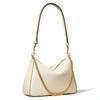 Tory Burch Perry Gold Buckle Chain Decorated Pebbled Leather Shoulder Bag Medium Women Shoulder Bag Warm-White 175544-100