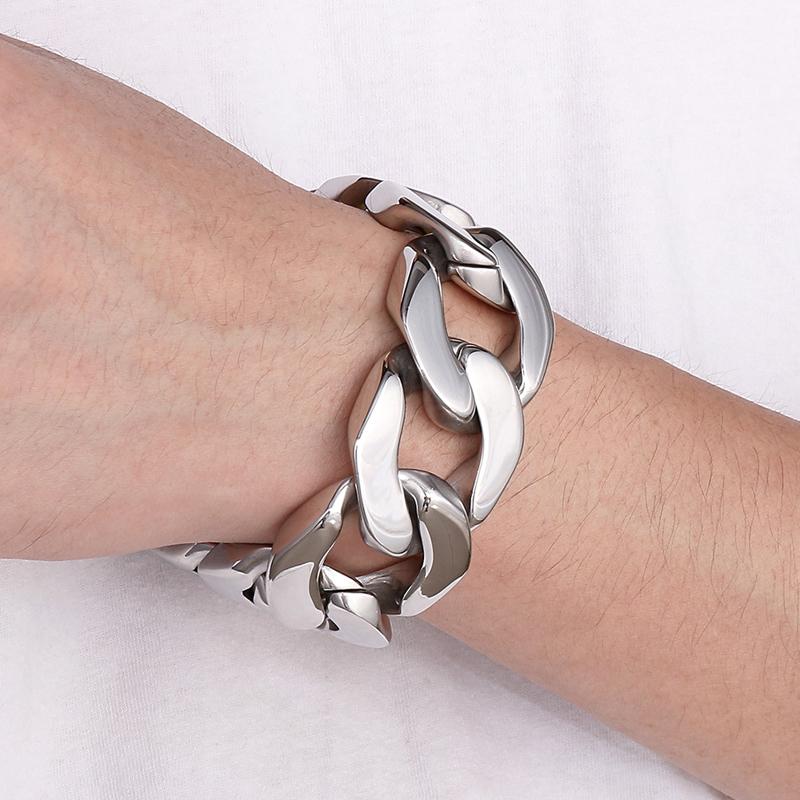 Массивный кубинский браслет-цепочка Майами 31 мм для мужчин золотого цвета, тяжелые мужские браслеты из нержавеющей стали, подарки на день рождения для папы, мужа, мальчика